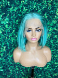 16 inch Lake Blue 13x4 Lace Front Wig 180% Density